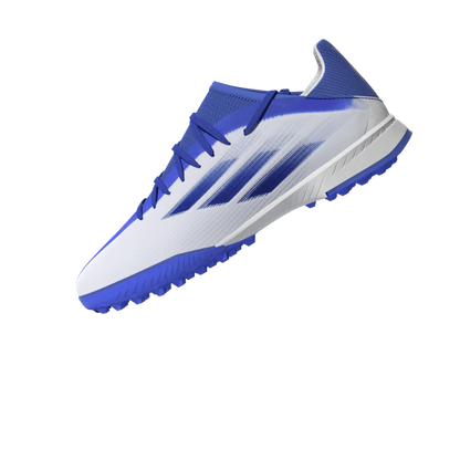 adidas Kids X Speed Flow3 TF J Turf Soccer Shoes White Blue