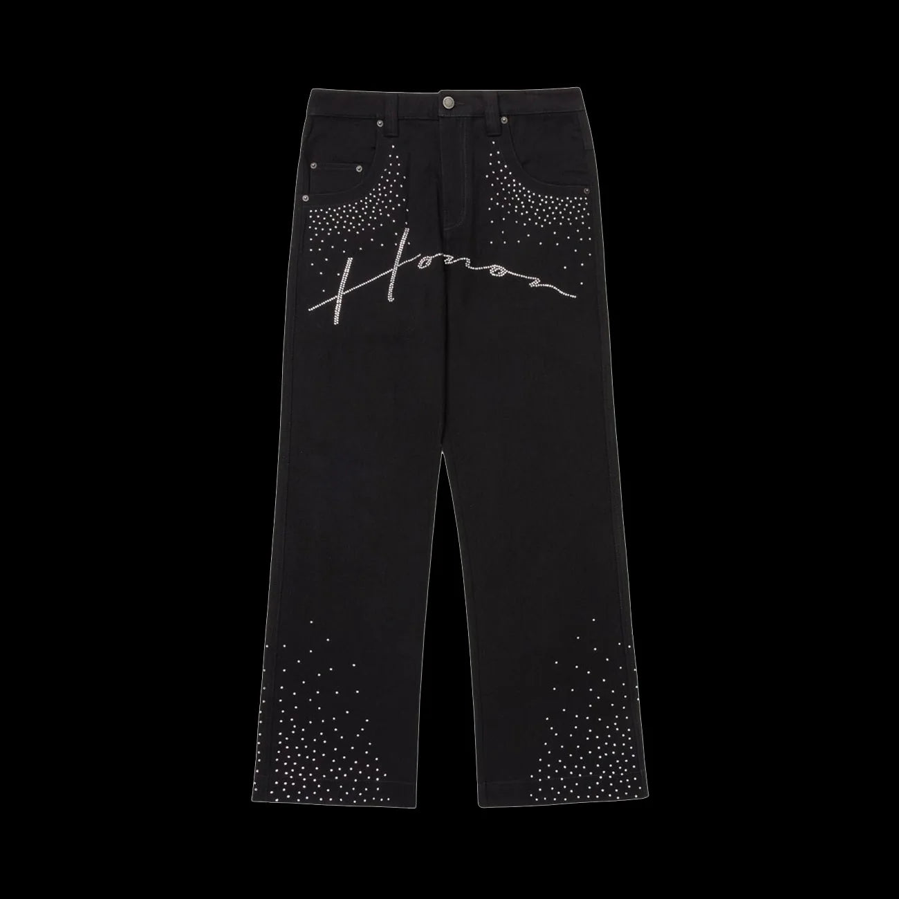 Honor The Gift Rhinstone Wide Leg Pants Black