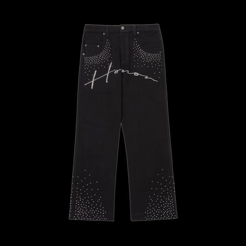 Honor The Gift Rhinstone Wide Leg Pants Black