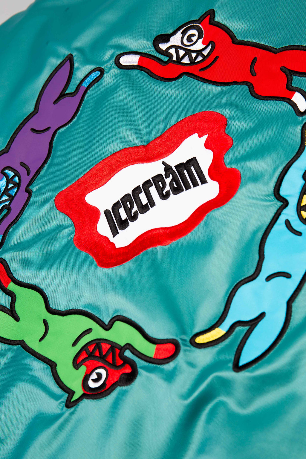 Retro Mens Varsity Jacket Teal Multi