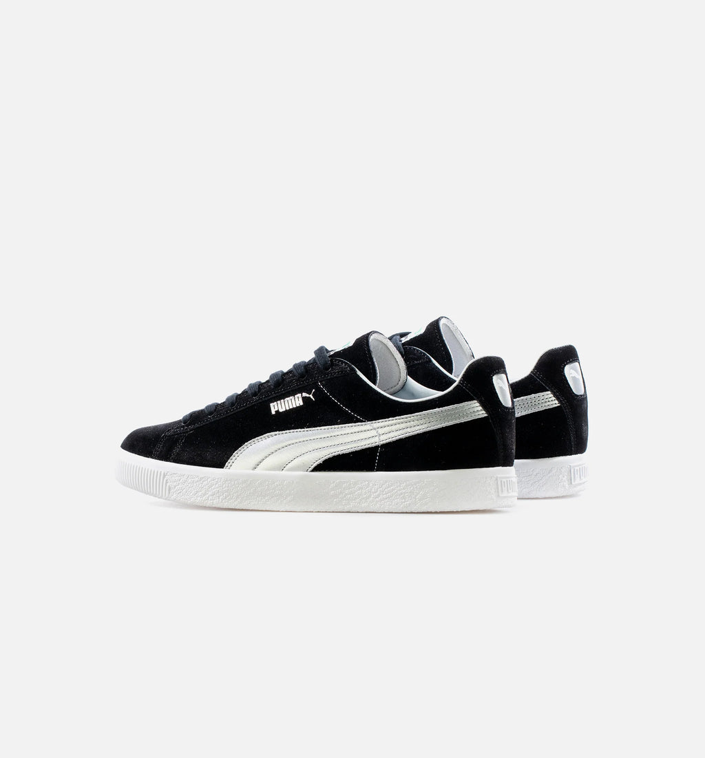 Suede Vintage Made In Japan Black Silver Mens Lifestyle Shoe Black Silver