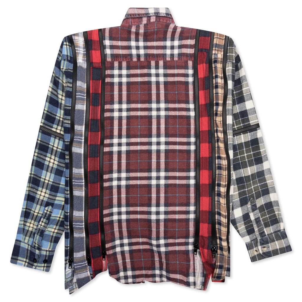 Flannel Shirt 7 Cuts Zipped Wide Shirt Assorted
