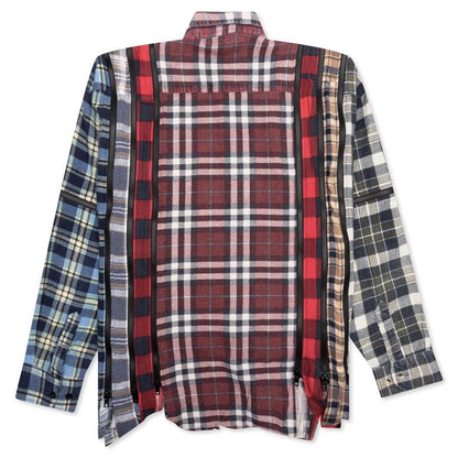 Flannel Shirt 7 Cuts Zipped Wide Shirt Assorted