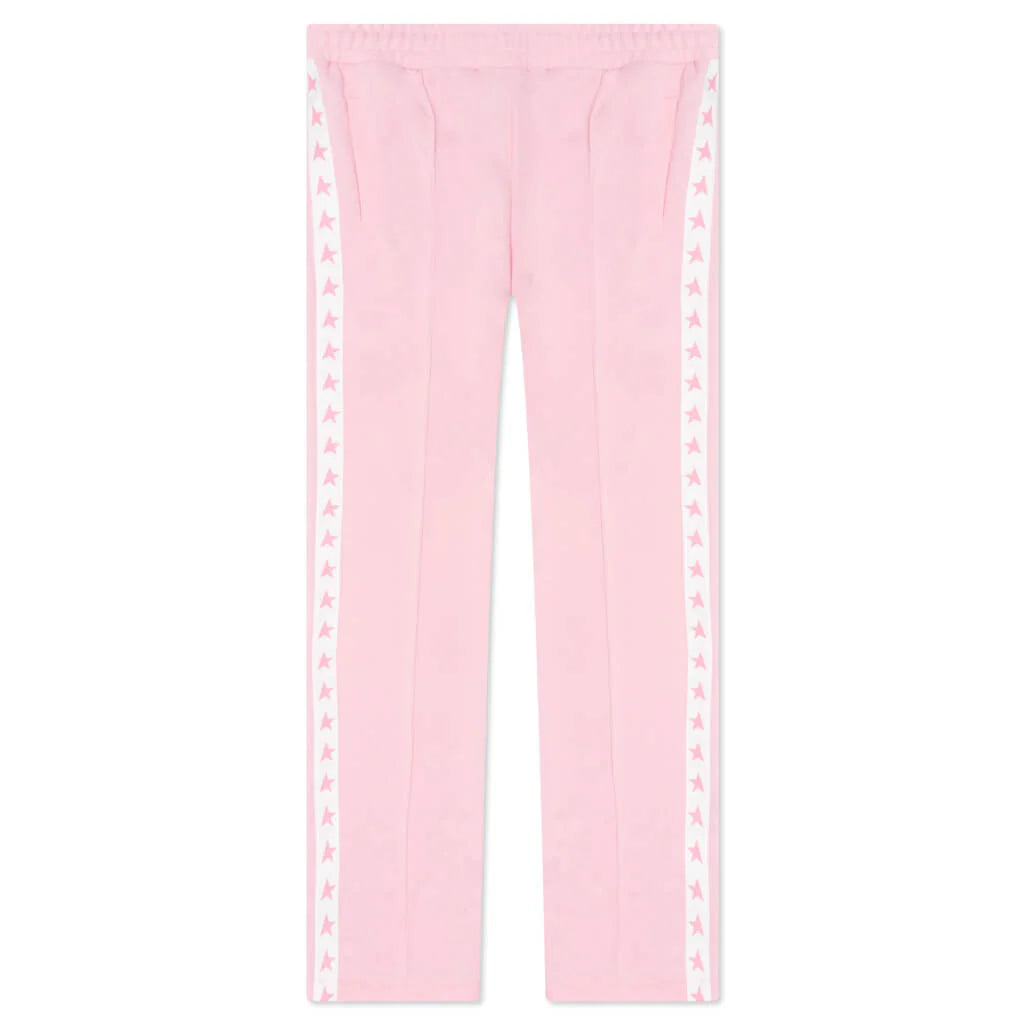 Womens Star Wide Leg Jogging Pant Rose Shadow White