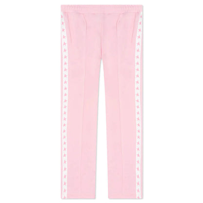 Womens Star Wide Leg Jogging Pant Rose Shadow White