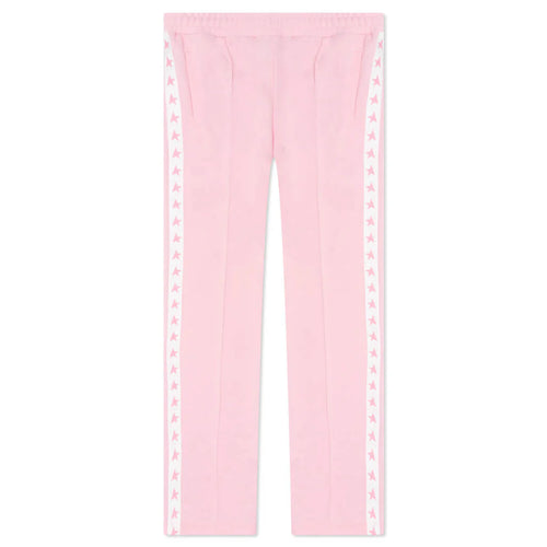 Womens Star Wide Leg Jogging Pant Rose Shadow White