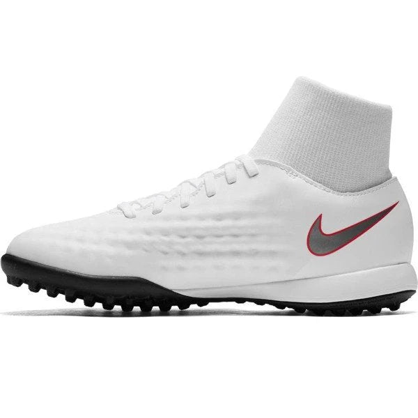 Nike Kids JR ObraX 2 Academy TF Turf Boots White Grey Crimson