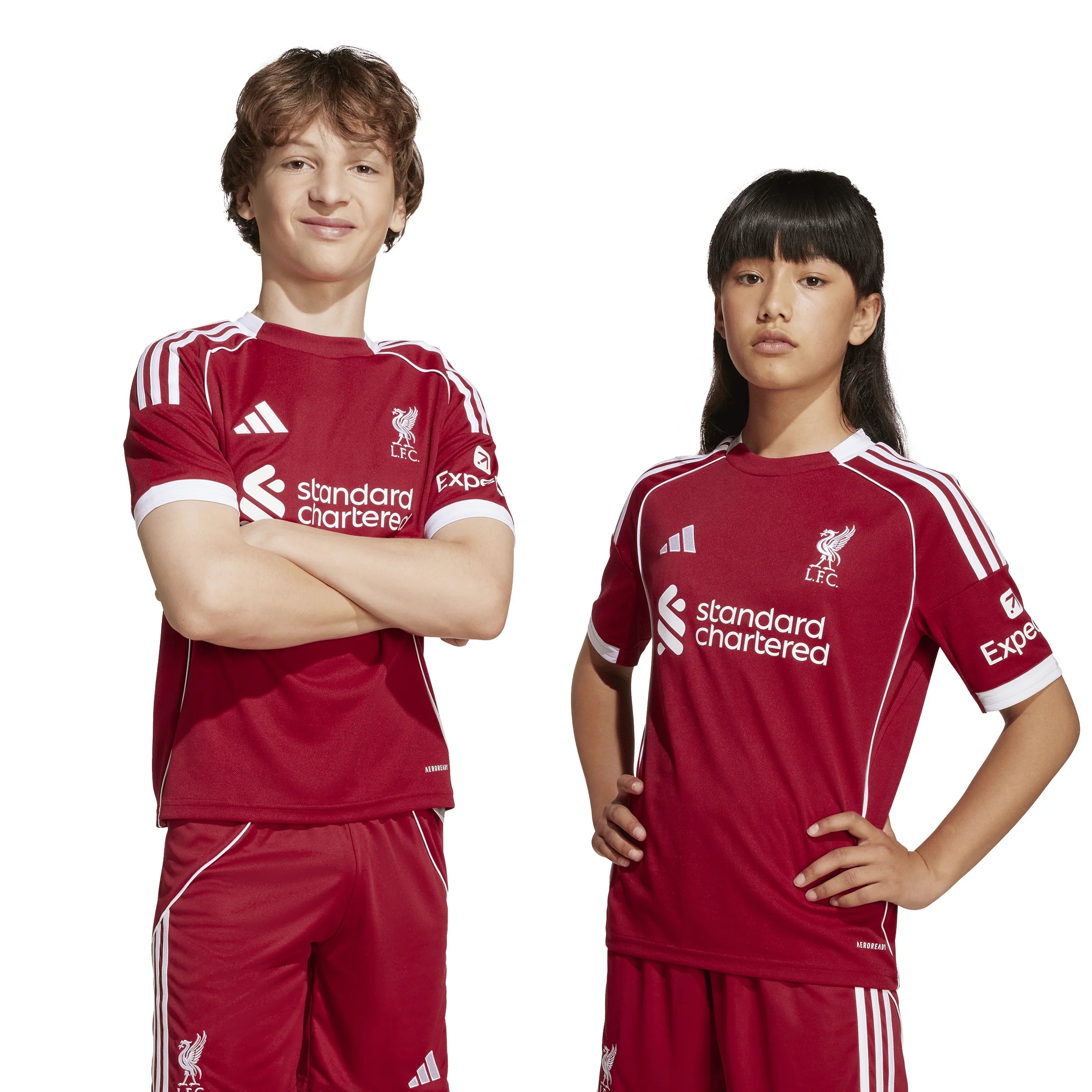adidas Liverpool FC Home Youth Soccer Jersey 25 26 Red