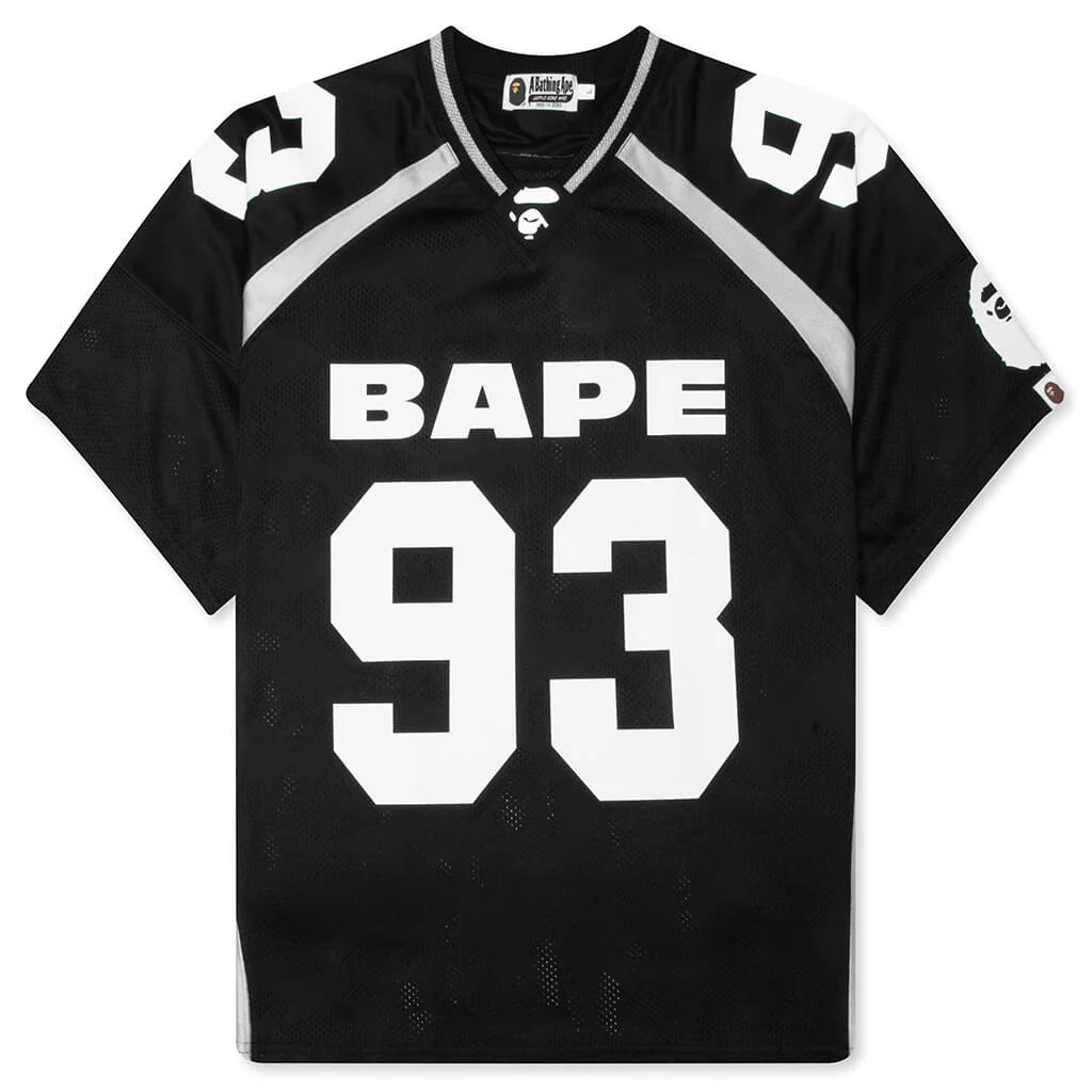 Line Camo Jacquard Relaxed Fit Football Jersey Black
