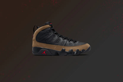 Air Jordan 9 Retro Black True Red Light Olive