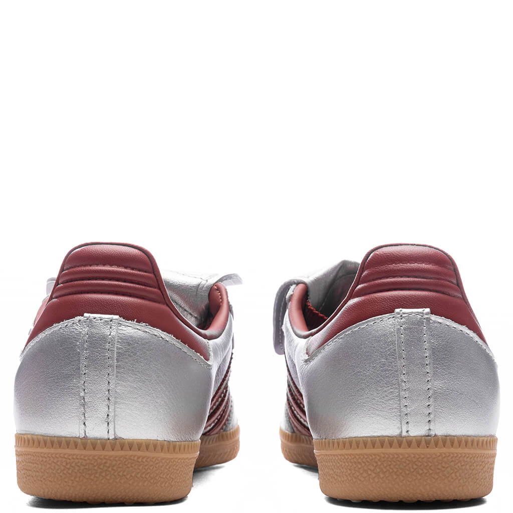 Womens Samba Long Tongue Silver Metallic Preloved Ruby Gum
