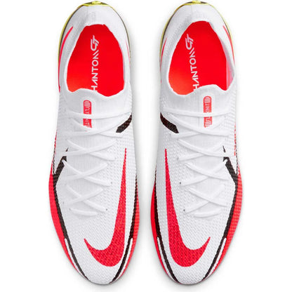 Nike Phantom GT2 Elite FG Firm Ground Soccer Cleats White Bright Crimson Volt