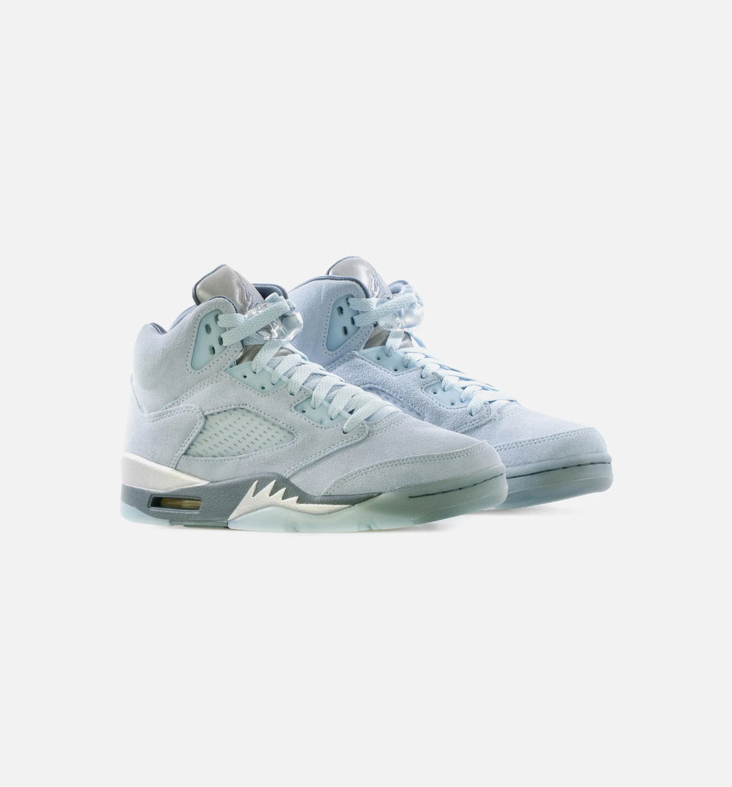 Air Jordan 5 Retro Bluebird Womens Lifestyle Shoe Photo Blue Football Grey Metallic Silver White Limit One Per Customer