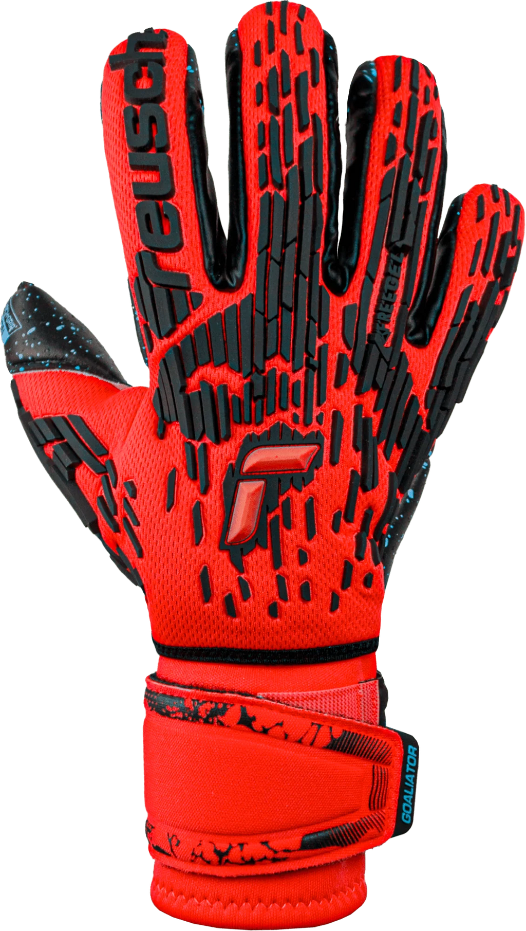 Reusch Attrakt Freegel Fusion Ortho Tec Goliator Goalkeeper Gloves Bright Red Blue Black