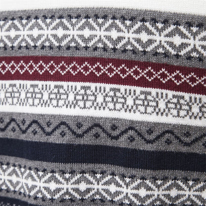 Mens Half Zip Stand Collar Polo Sweater