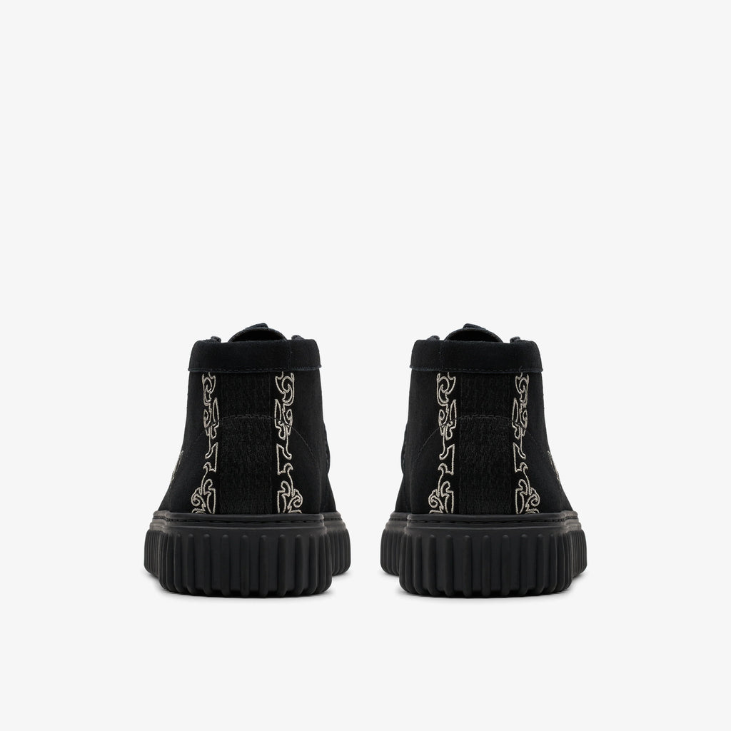 CLARKS X PLEASURES TORNHILL WOVEN BLACK SUEDE