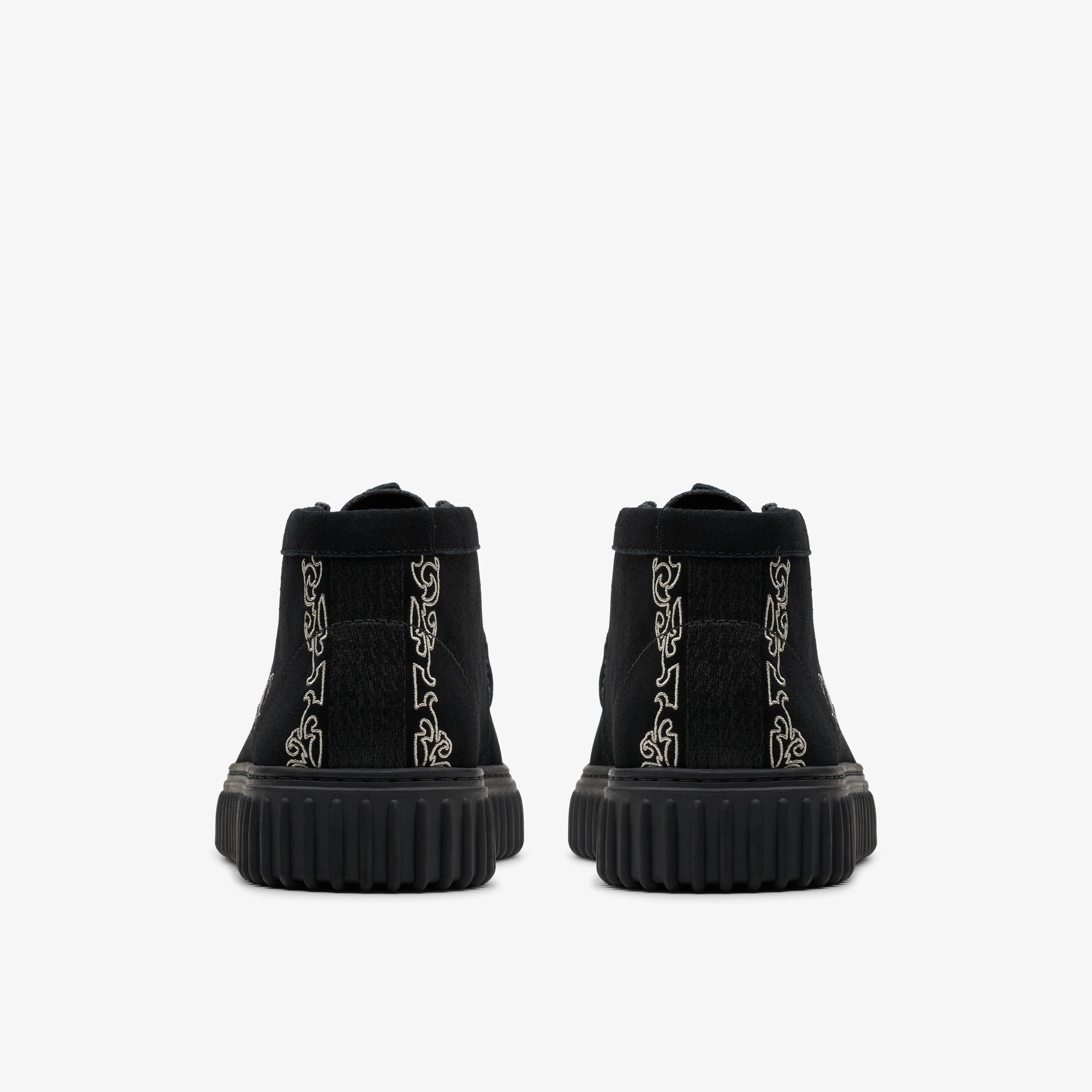 CLARKS X PLEASURES TORNHILL WOVEN BLACK SUEDE