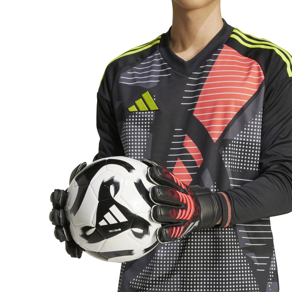 adidas Predator Match Fingersave Goalkeeper Gloves Black Red