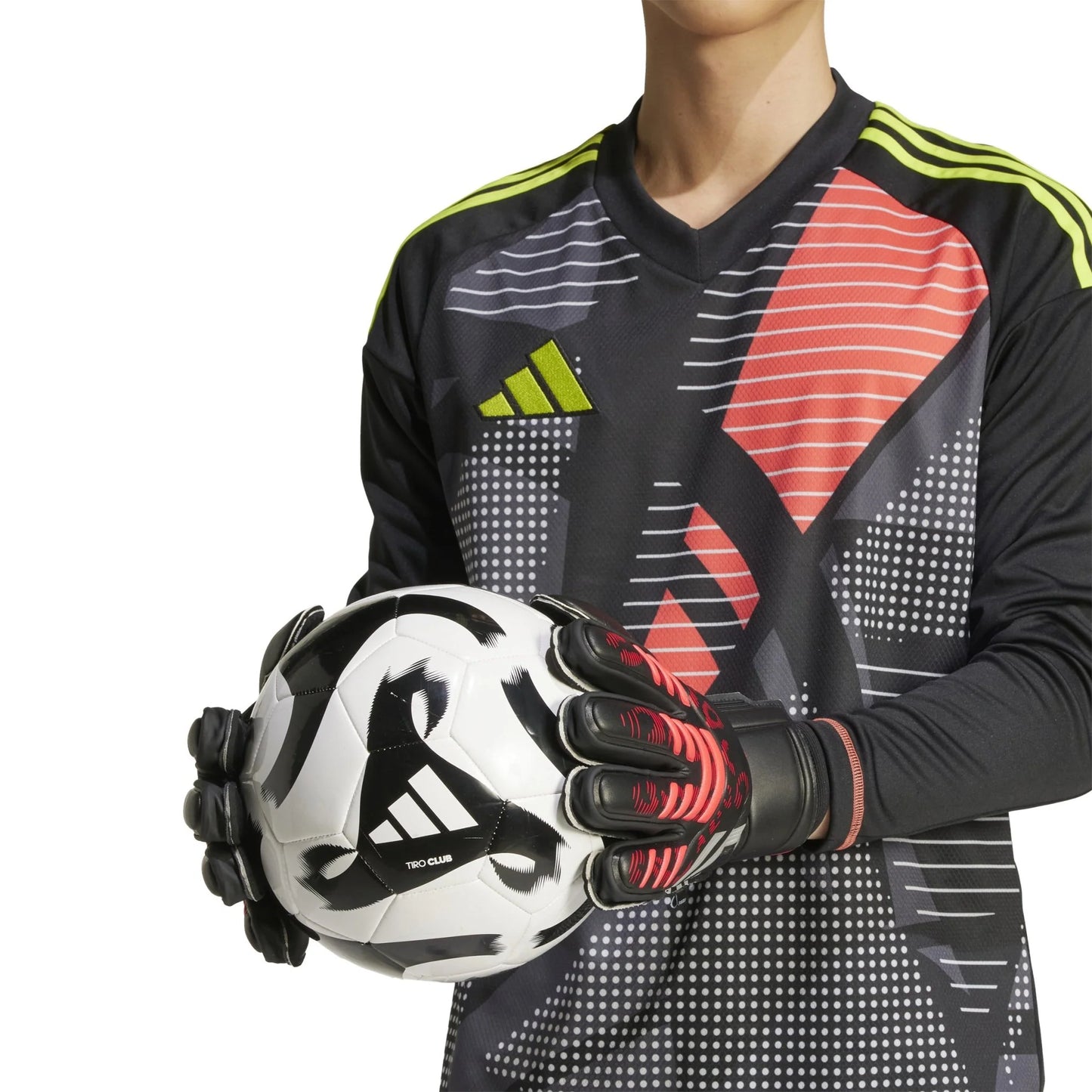 adidas Predator Match Fingersave Goalkeeper Gloves Black Red