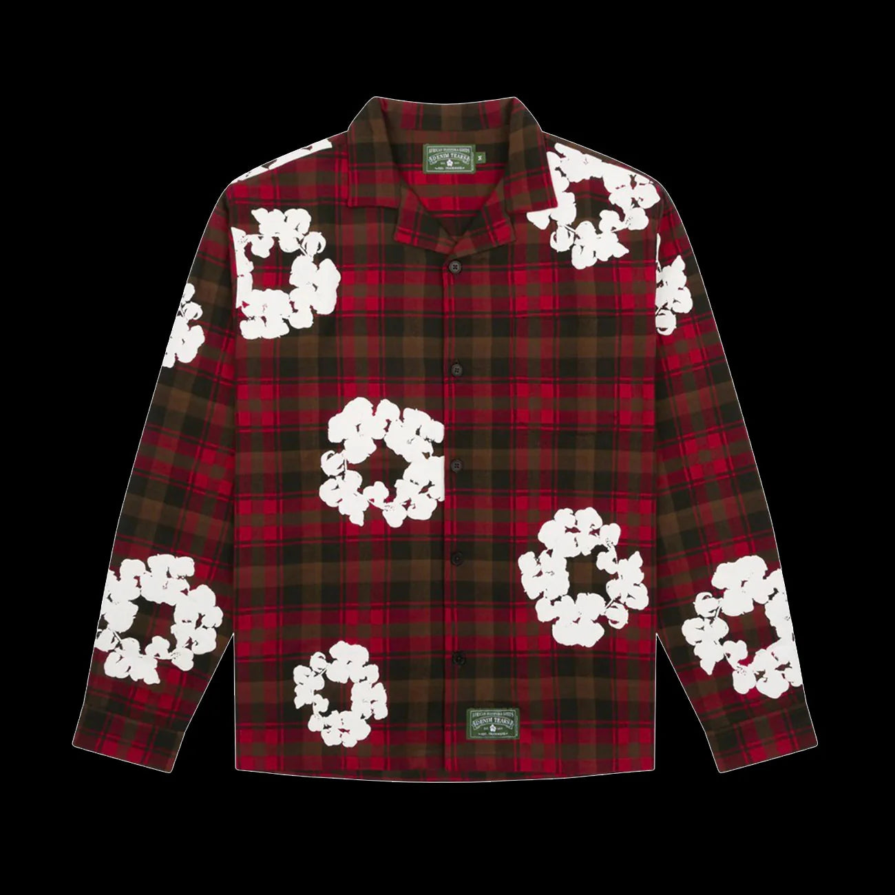 Denim Tears Cotton Wreath Pajama Shirt Olive Red