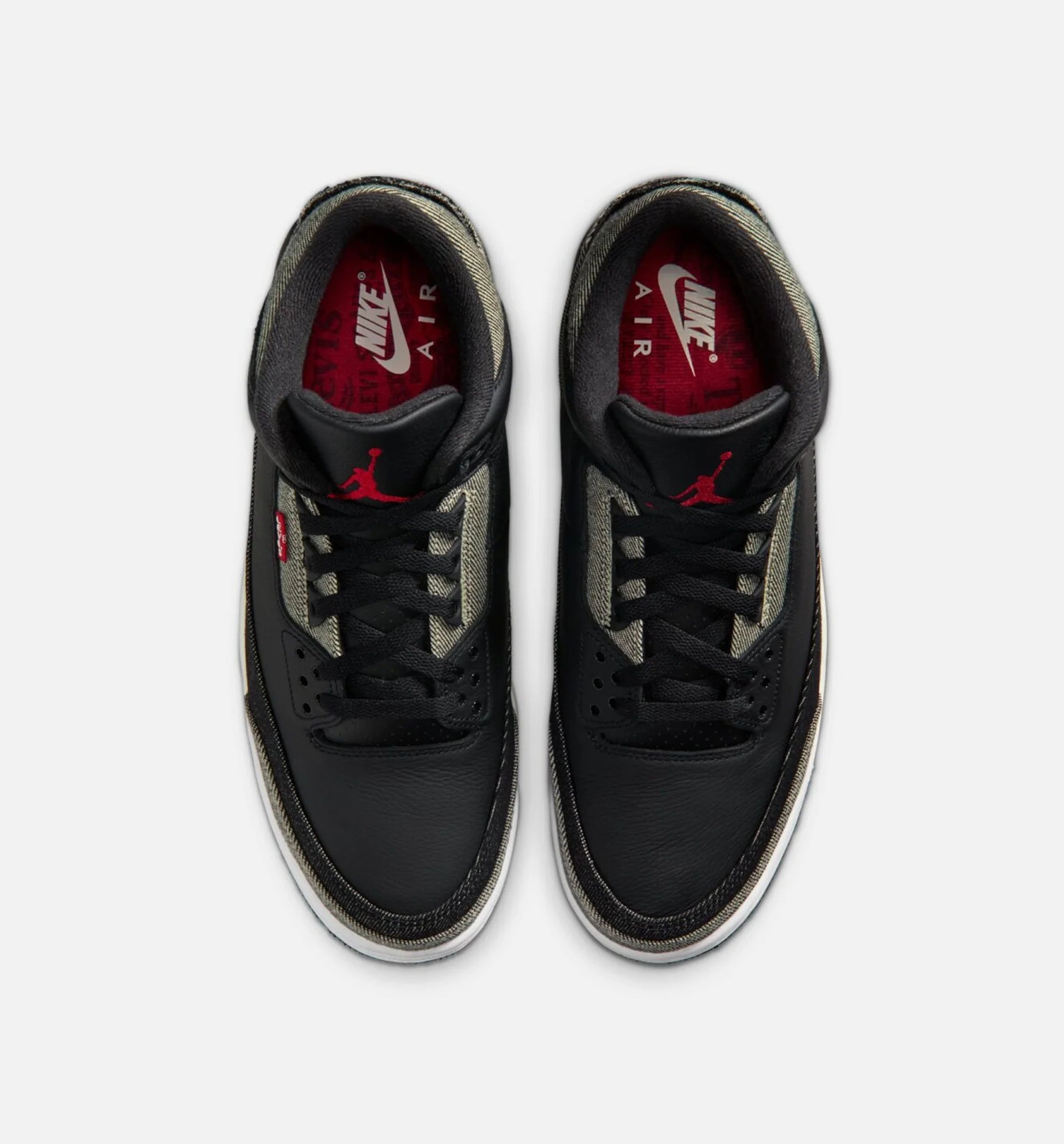 Air Jordan 3 x Levis Black and White Mens Lifestyle Shoe Denim Black Gym Red Limit One Per Customer