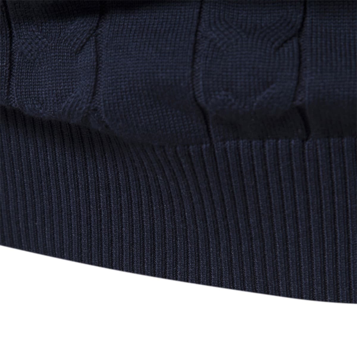 Mens Half Zip Stand Collar Polo Sweater