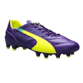PUMA evoSPEED 13 Leather FG Firm Ground Soccer Cleats Purple Yellow