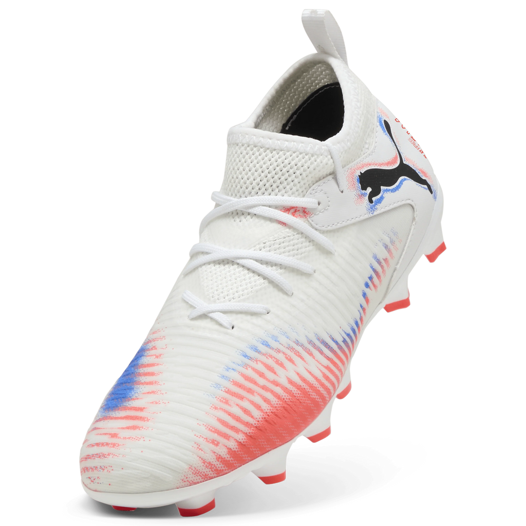 PUMA Future 8 Match FG AG Firm Multi Ground Kids Soccer Cleats White Black