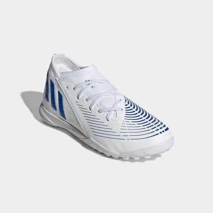 adidas Kids Predator Edge 3 TF J Turf Football Boots White Blue