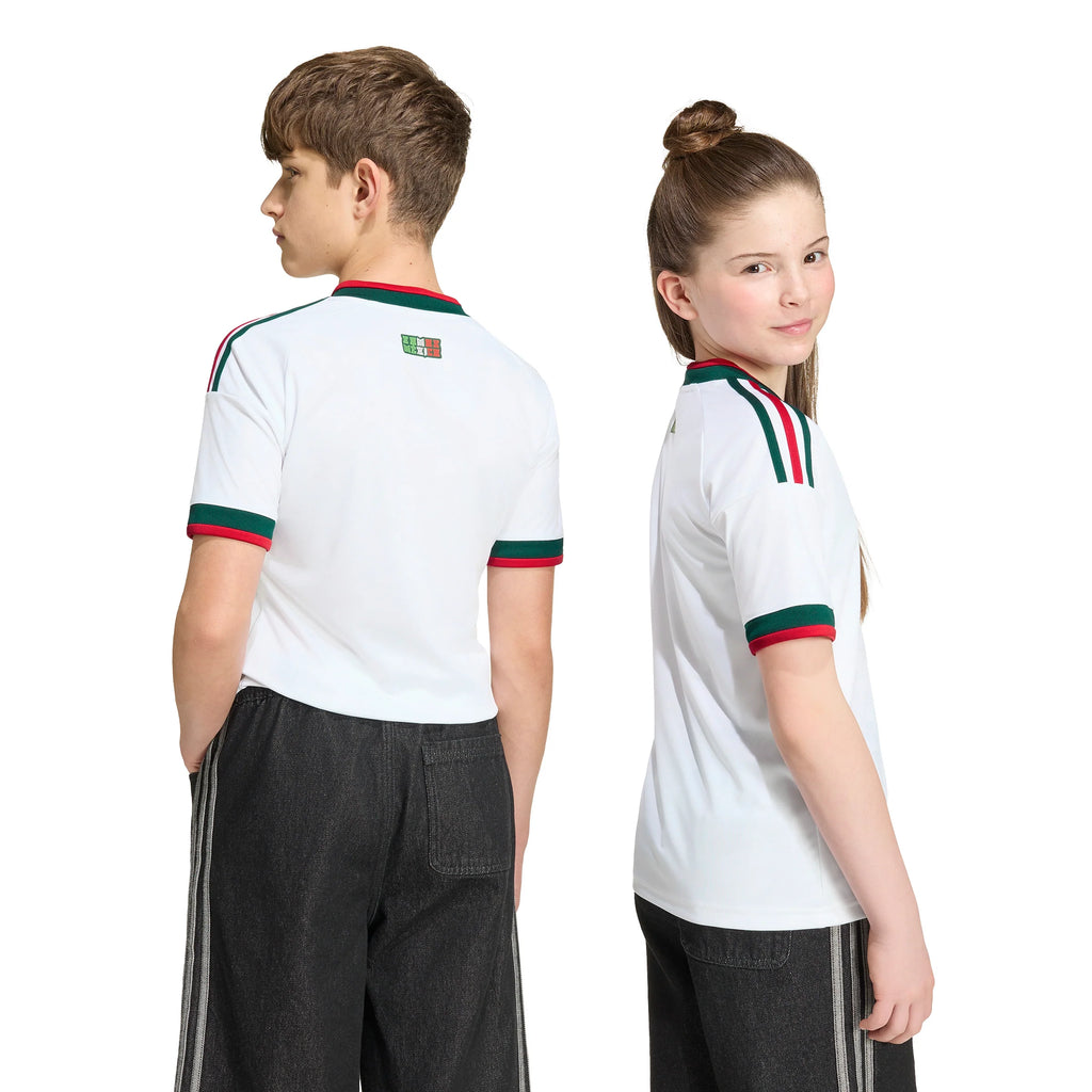 adidas Mexico Away Youth Soccer Jersey 2026 White