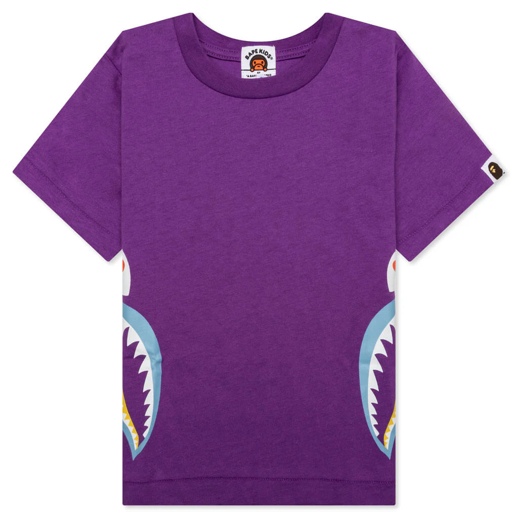 Kids Colors Side Shark Tee Purple
