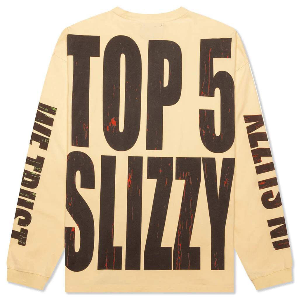 Top 5 Slizzy L S Tee Bone