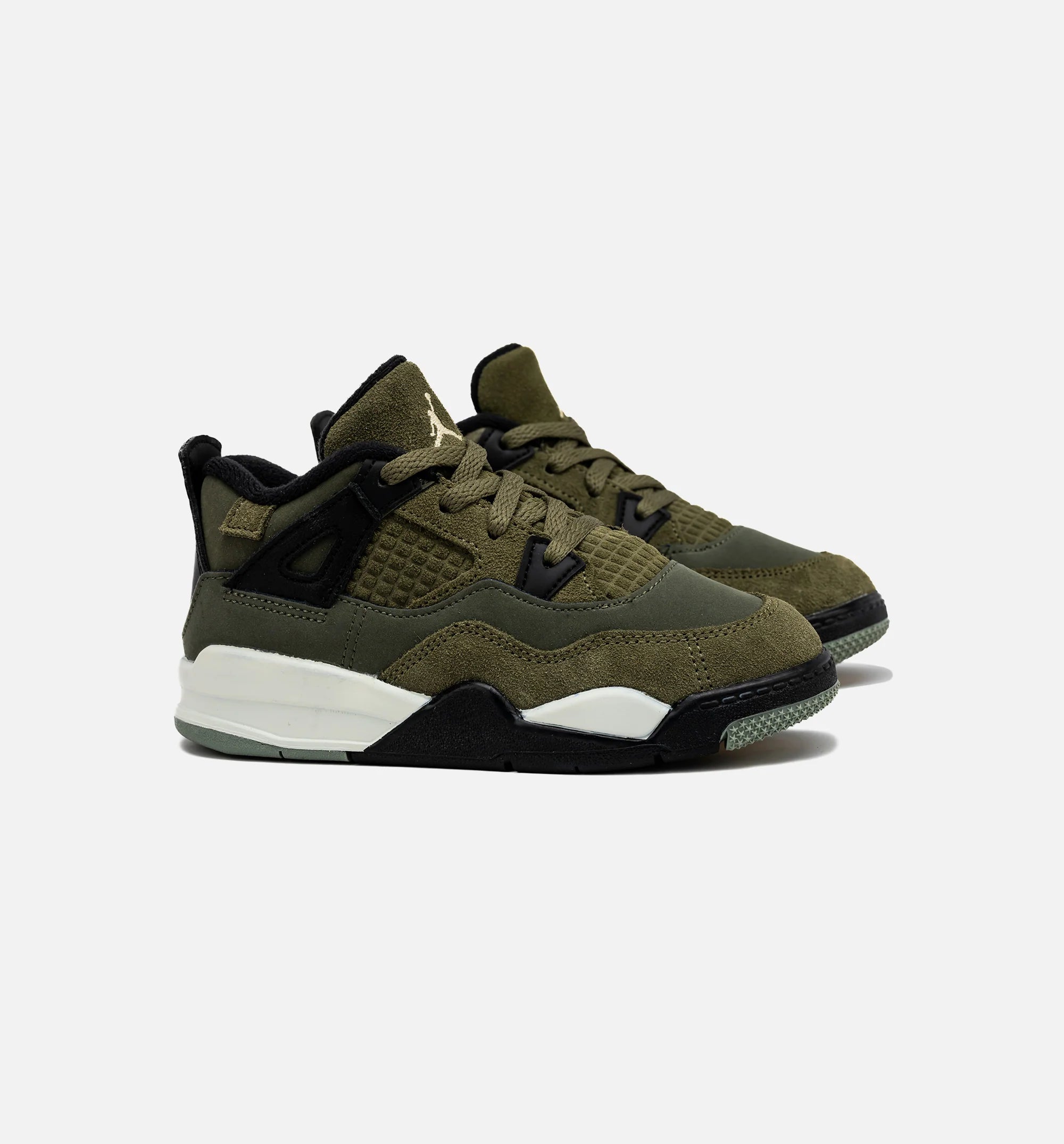 Air Jordan 4 Retro Craft Olive Infant Toddler Lifestyle Shoe Medium Olive Black