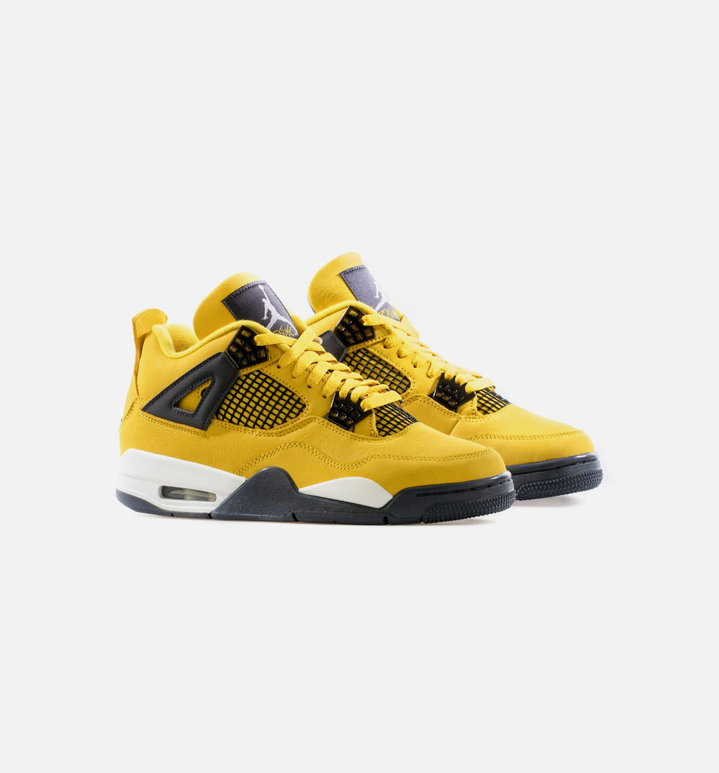 Air Jordan 4 Retro Lightning Mens Lifestyle Shoe Tour Yellow White Dark Blue Grey Limit One Per Customer