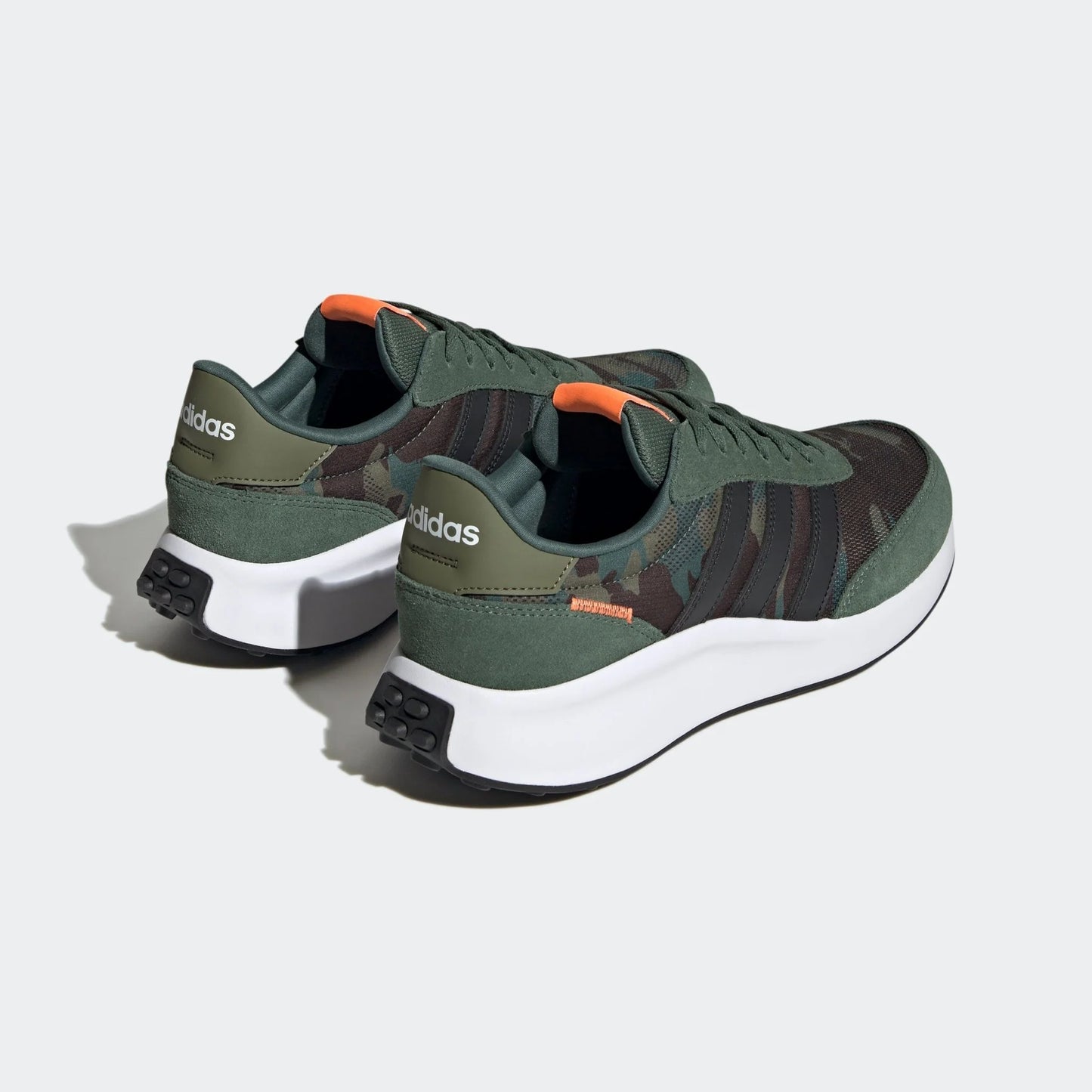 adidas Run 70s Lifestyle Running Shoes Green Oxide Black Screaming Orange