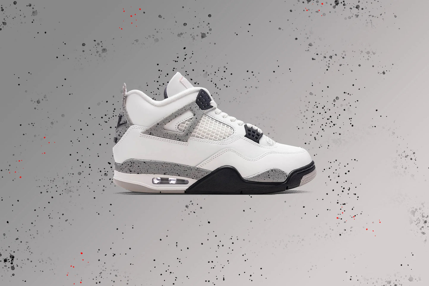 Air Jordan 4 Retro White Cement Summit White Fire Red Cement Grey Black