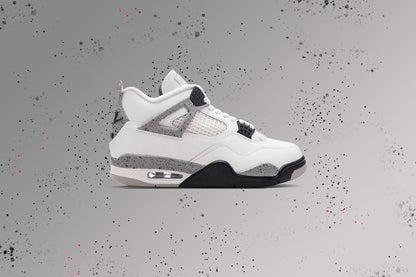 Air Jordan 4 Retro White Cement Summit White Fire Red Cement Grey Black