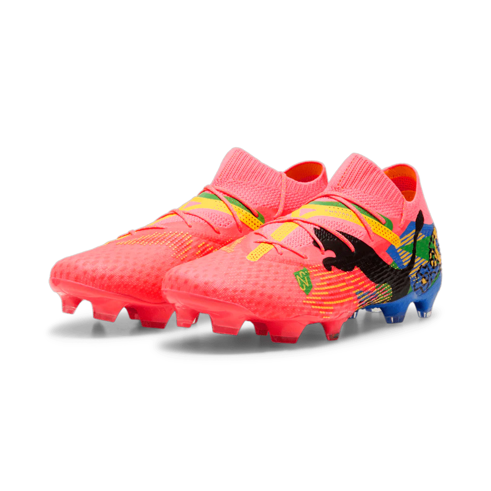 PUMA Future 7 Ultimate Neymar JR FG AG Soccer Cleats Sunset Glow Black