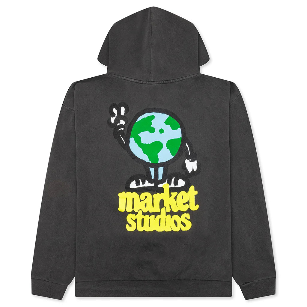 World Peace Hoodie Washed Black