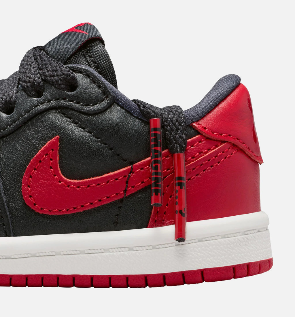 Air Jordan 1 Retro Low OG Banned Infant Toddler Lifestyle Shoe Black Black Varsity Red Summit White Free Shipping