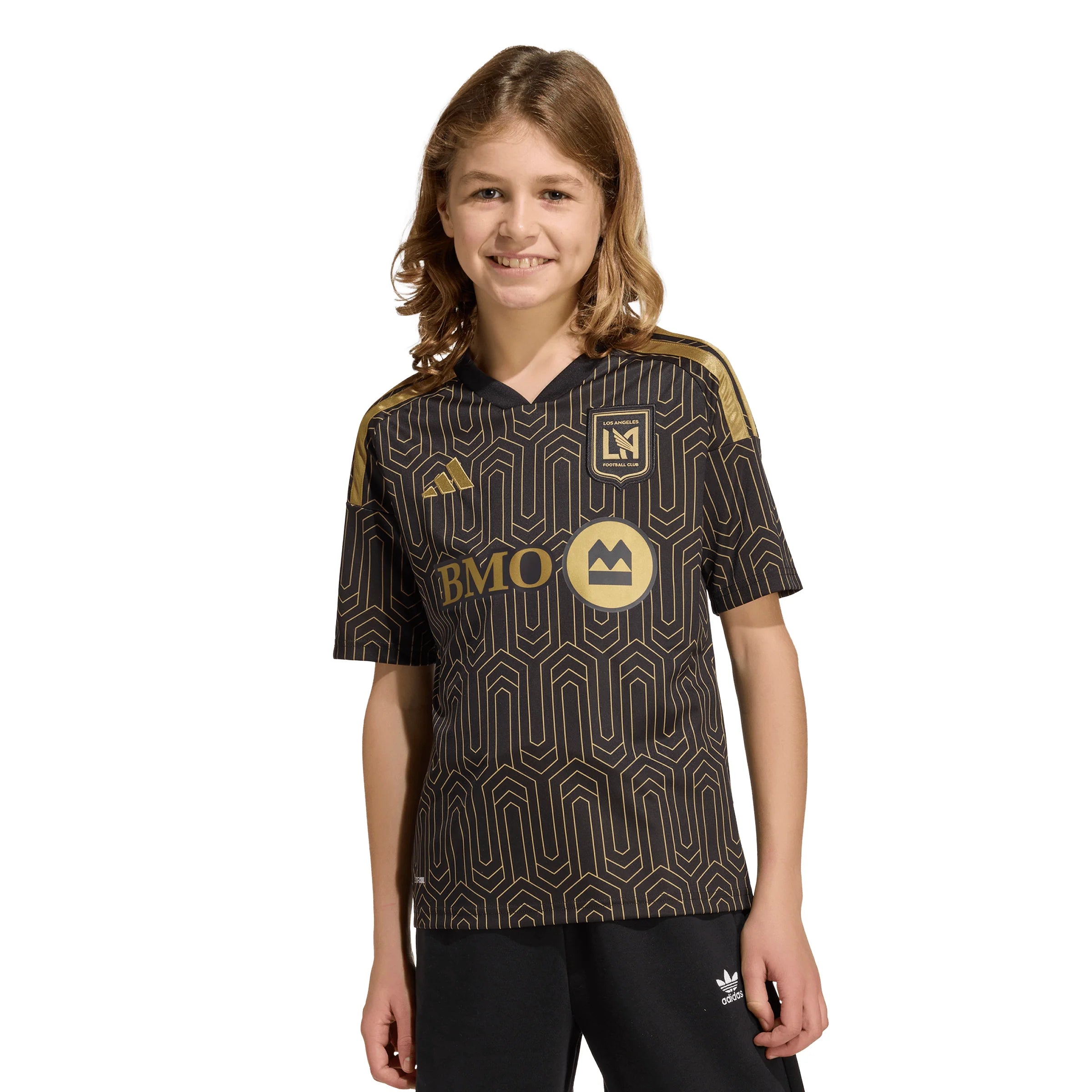 adidas Los Angeles FC Home Youth Soccer Jersey 26 27 Black