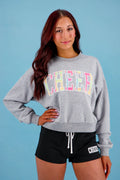 Cheer Heather Grey Plaid Pullover