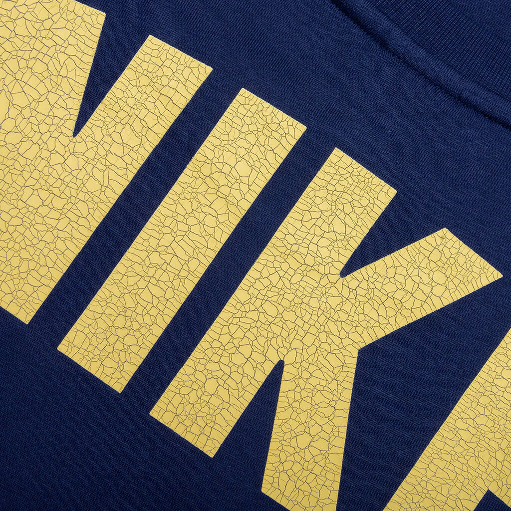 Nike x Stranger Things Fleece Crew Midnight Navy Soft Yellow