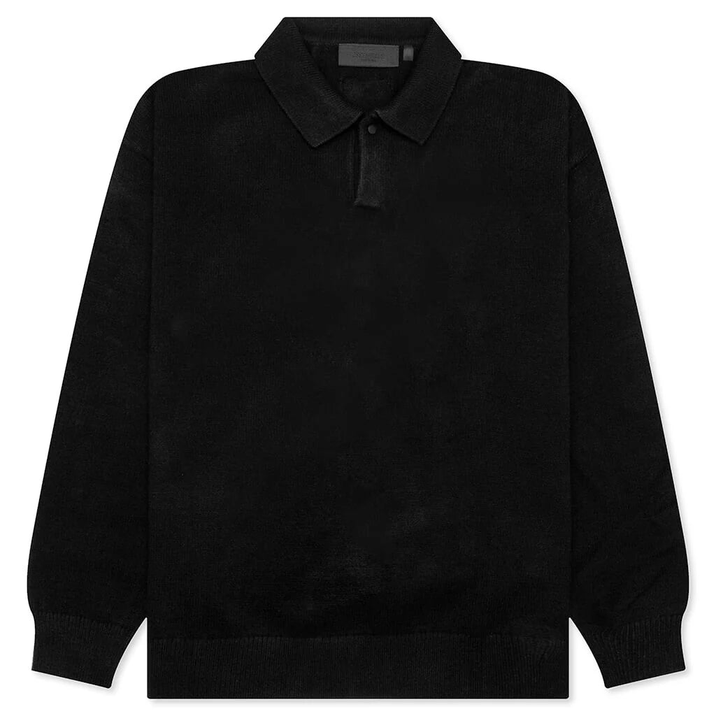 Essentials Knit Polo Jet Black