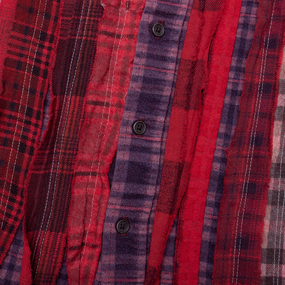 Over Dyed Ribbon Wide Shirt Red