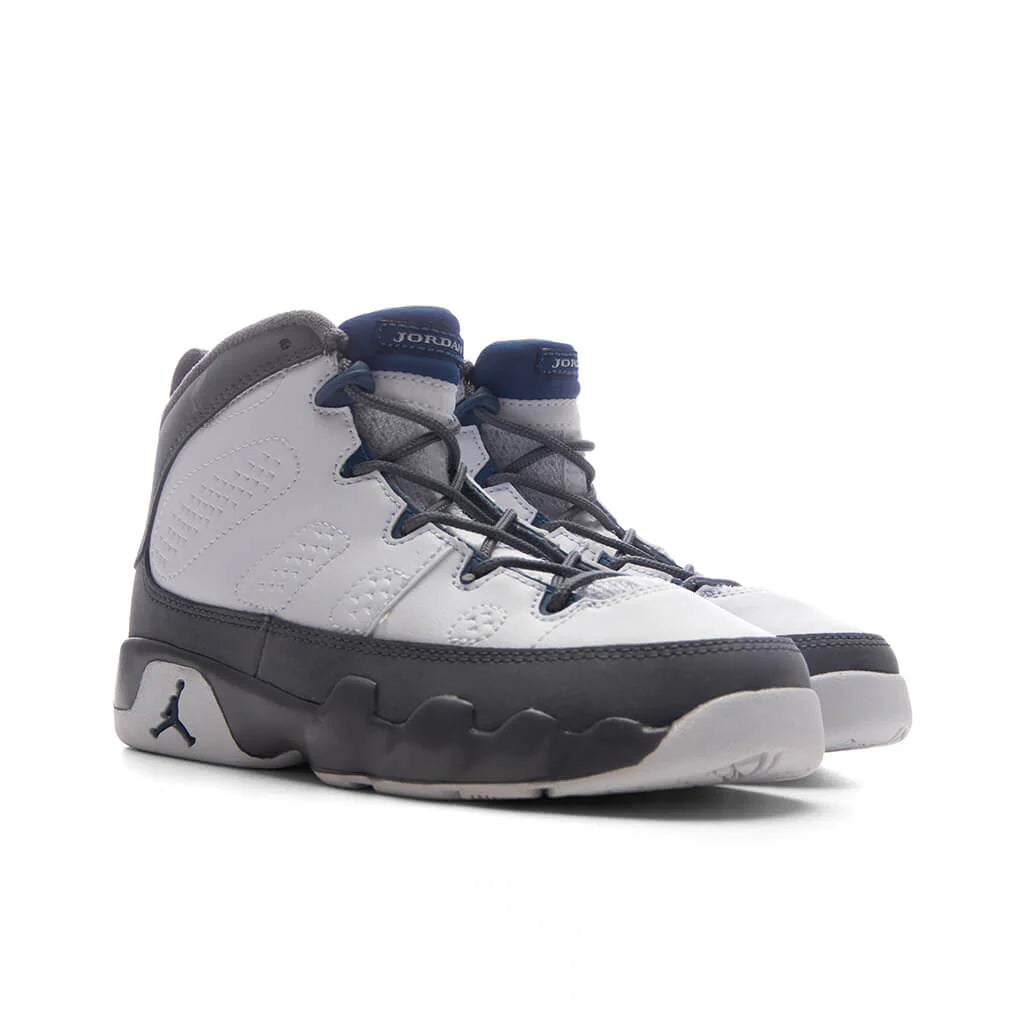 Air Jordan 9 Retro Flint Grey PS White French Blue Flint Grey