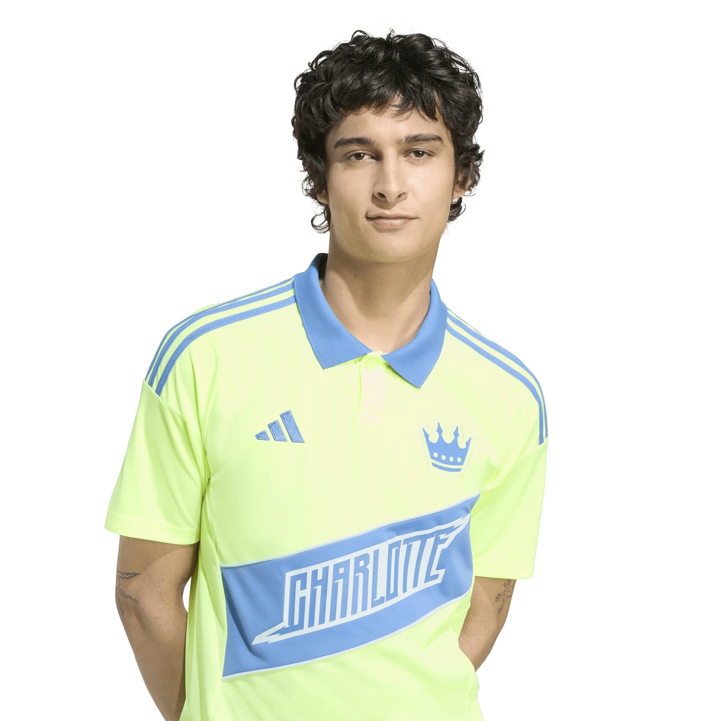adidas Mens Charlotte FC Third Soccer Jersey 25 26 Yellow