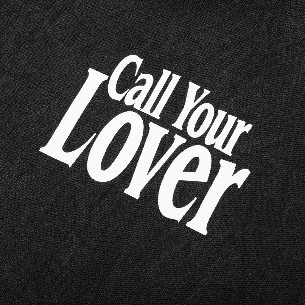Call My Lover Hoodie Washed Black