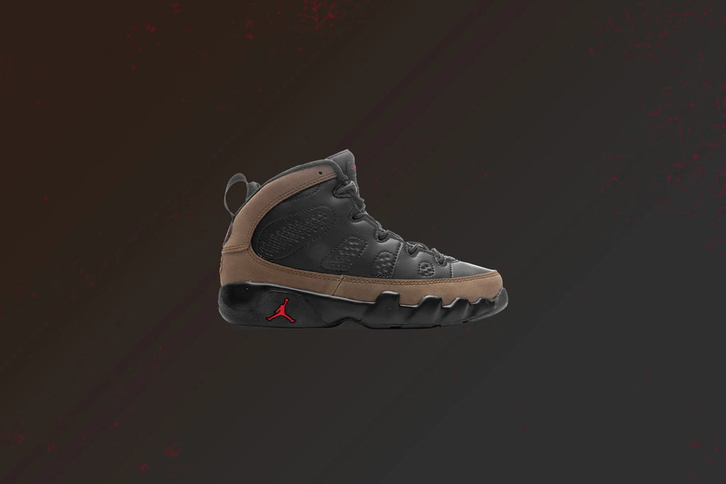 Jordan 9 Retro PS Black True Red Light Olive