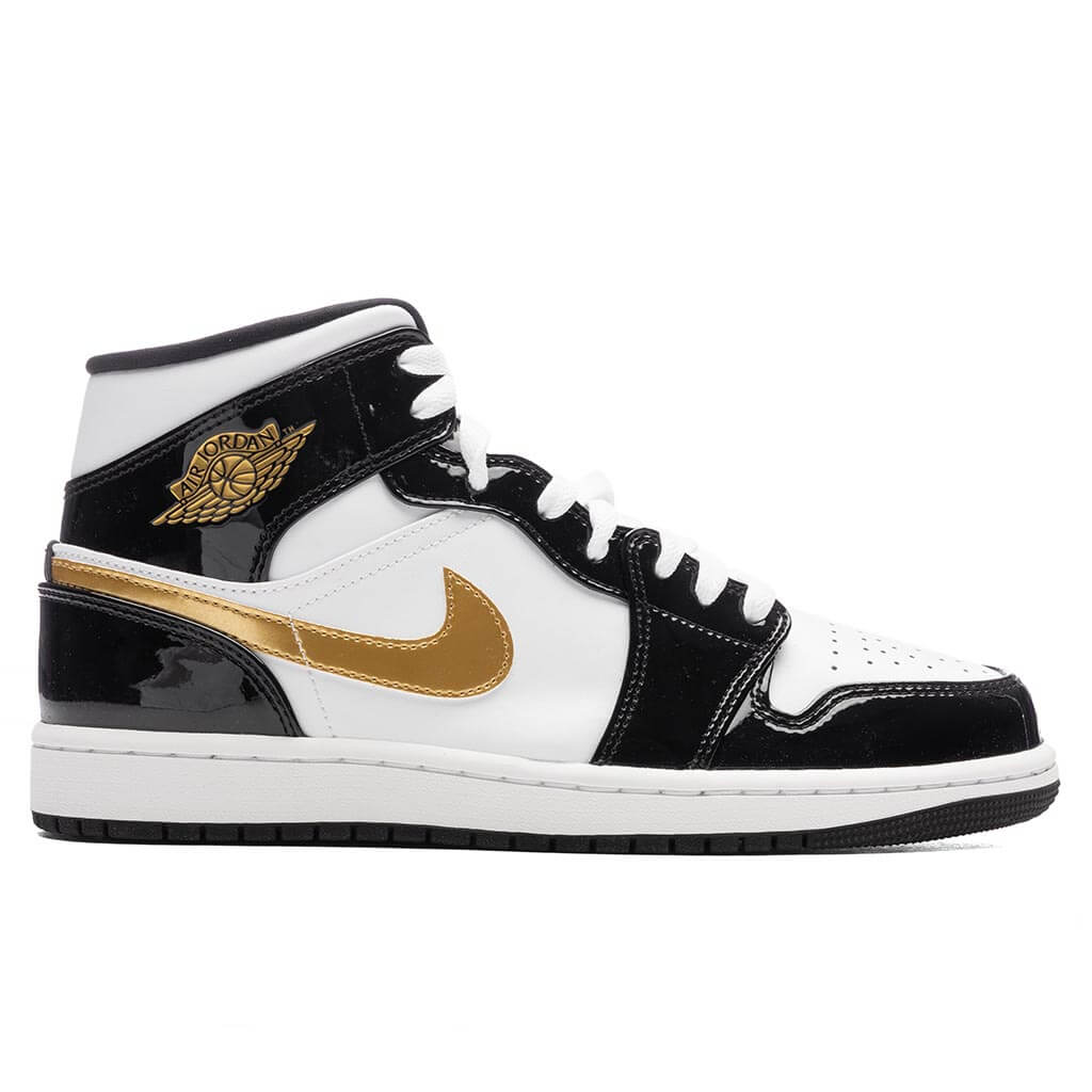 Air Jordan 1 Mid SE Black Metallic Gold White